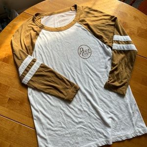 Burnt Mustard RVCA baseball style top